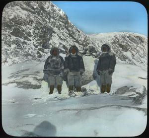 Image of Three Eskimos [Inuit] at Cape Isabella